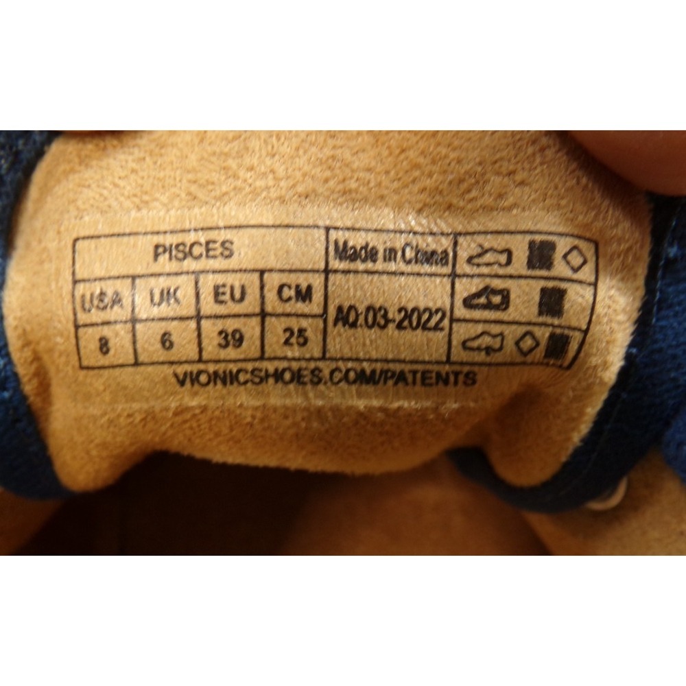 Vionic Pisces Shoes Sneakers‎ Womens Blue Size 8 Lace Up Canvas - Picture 8 of 8